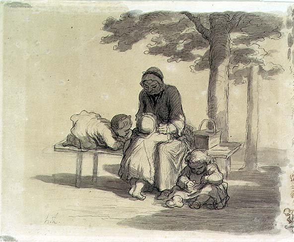 Eine Großmutter von Honoré Daumier