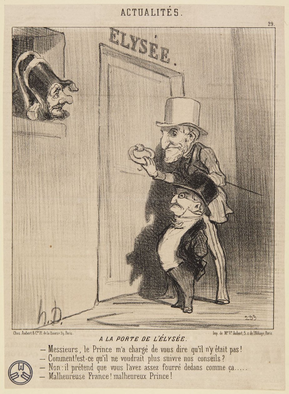 An der Tür des Elysée von Honoré Daumier