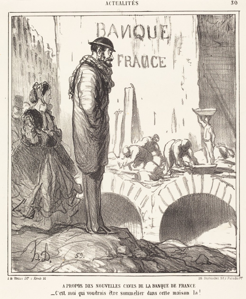A propos der... Keller der Banque de France von Honoré Daumier
