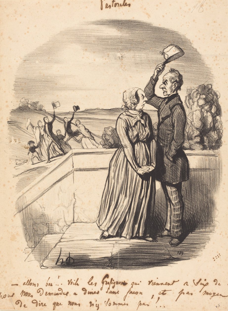 Allons bon!... voila les grafignons... von Honoré Daumier