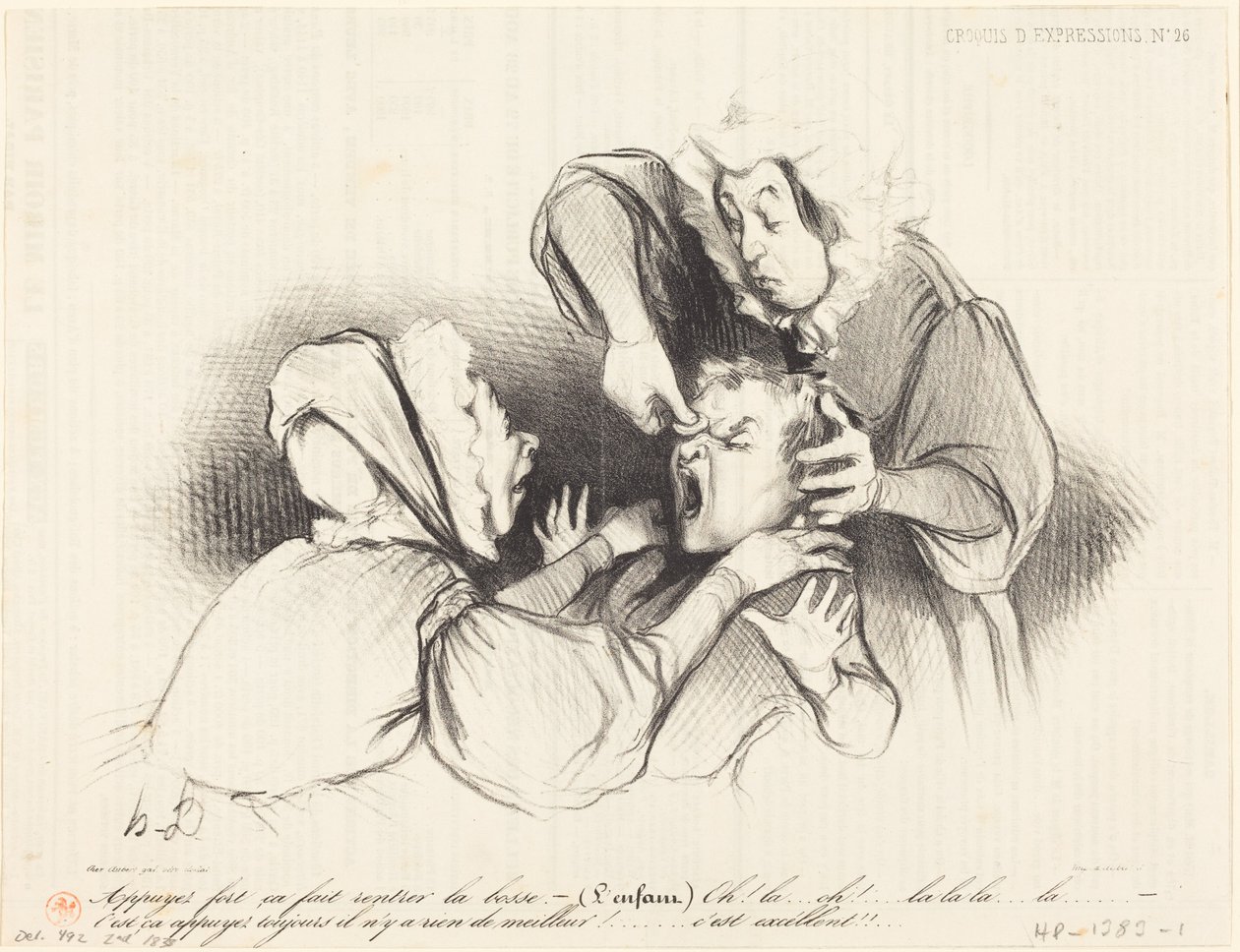 Drücken Sie fest, das macht die Beule rein... von Honoré Daumier