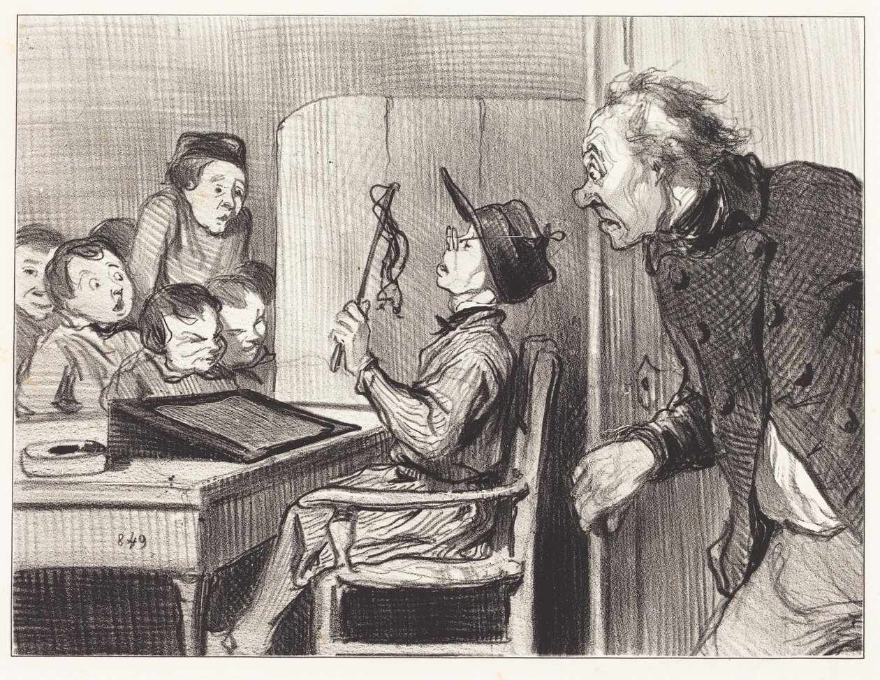 Warte... ich werde dir geben... vom Schulmeister von Honoré Daumier