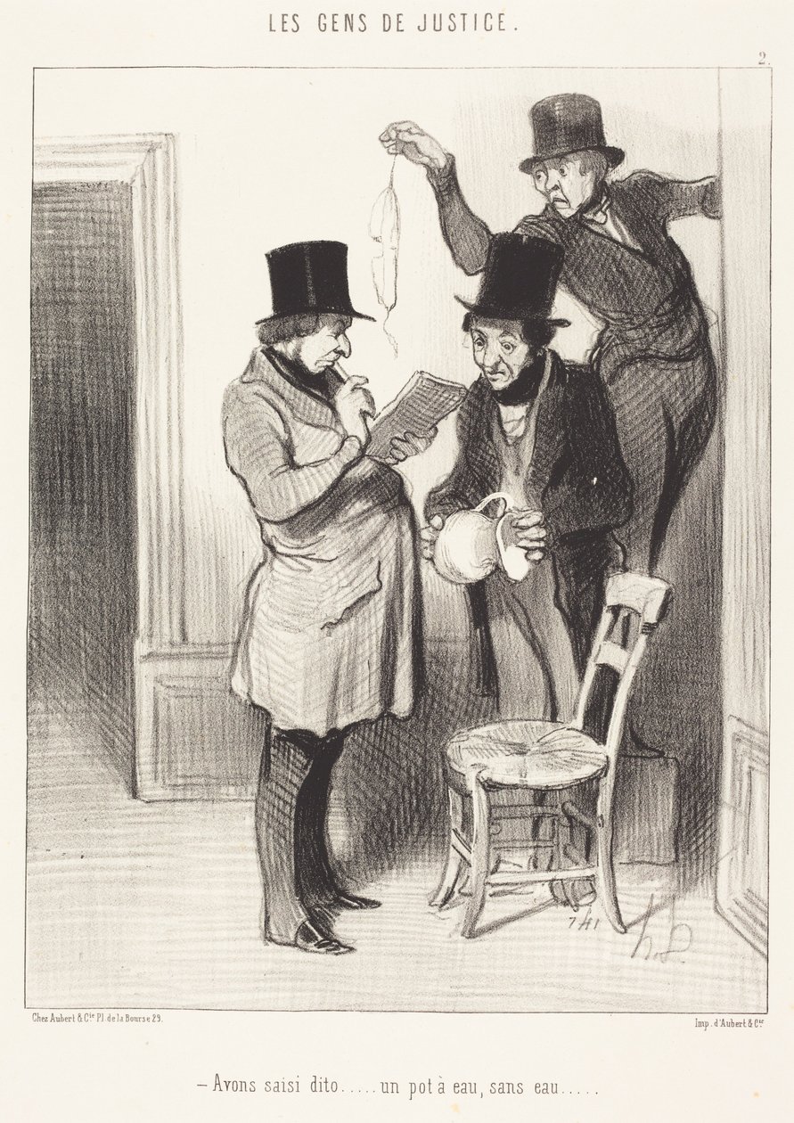 Avons saisi dito... ein Wasserkrug, ohne Wasser von Honoré Daumier