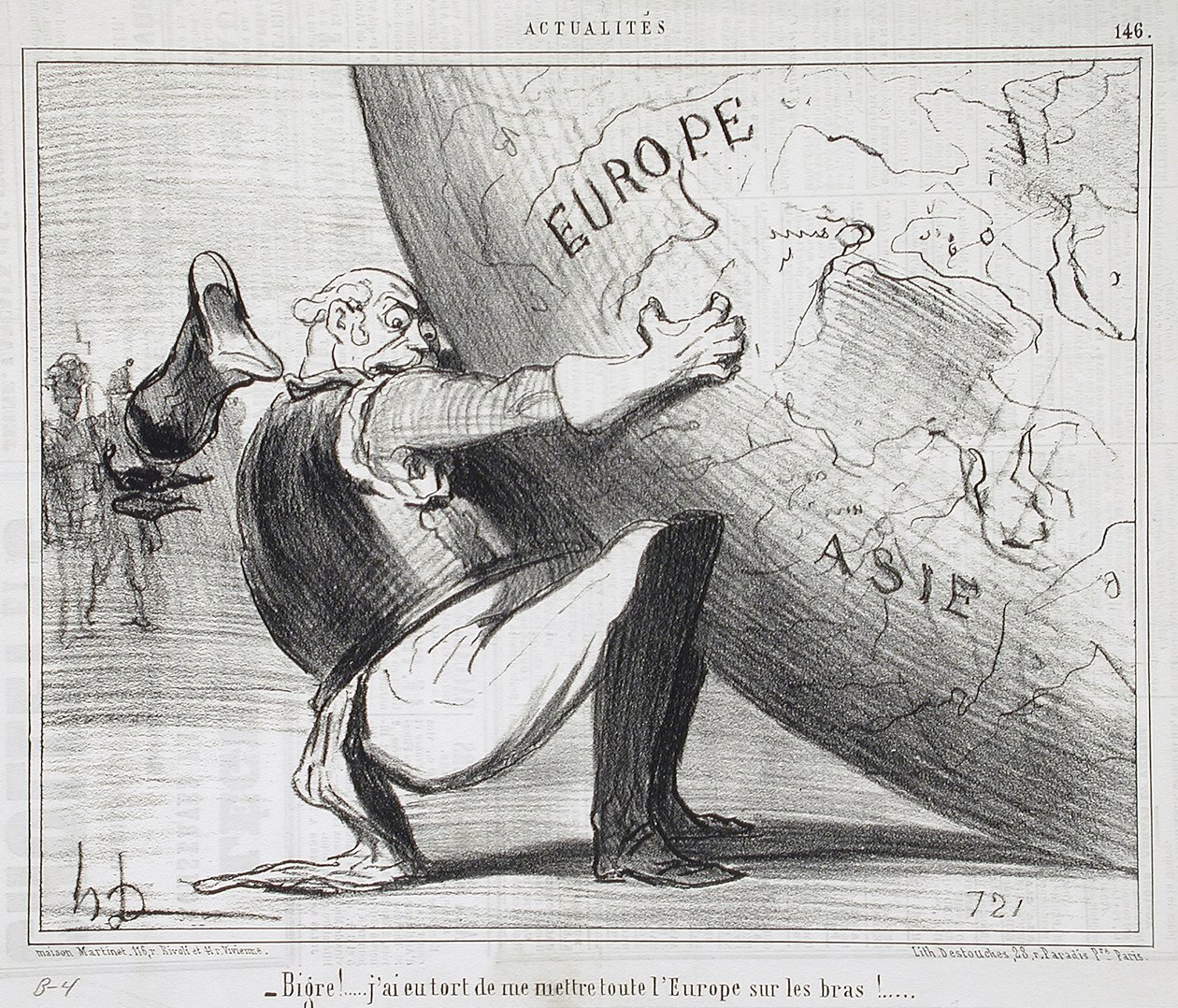 Verflixt!... Es war ein Fehler, mir ganz Europa auf den Hals zu hetzen! von Honoré Daumier