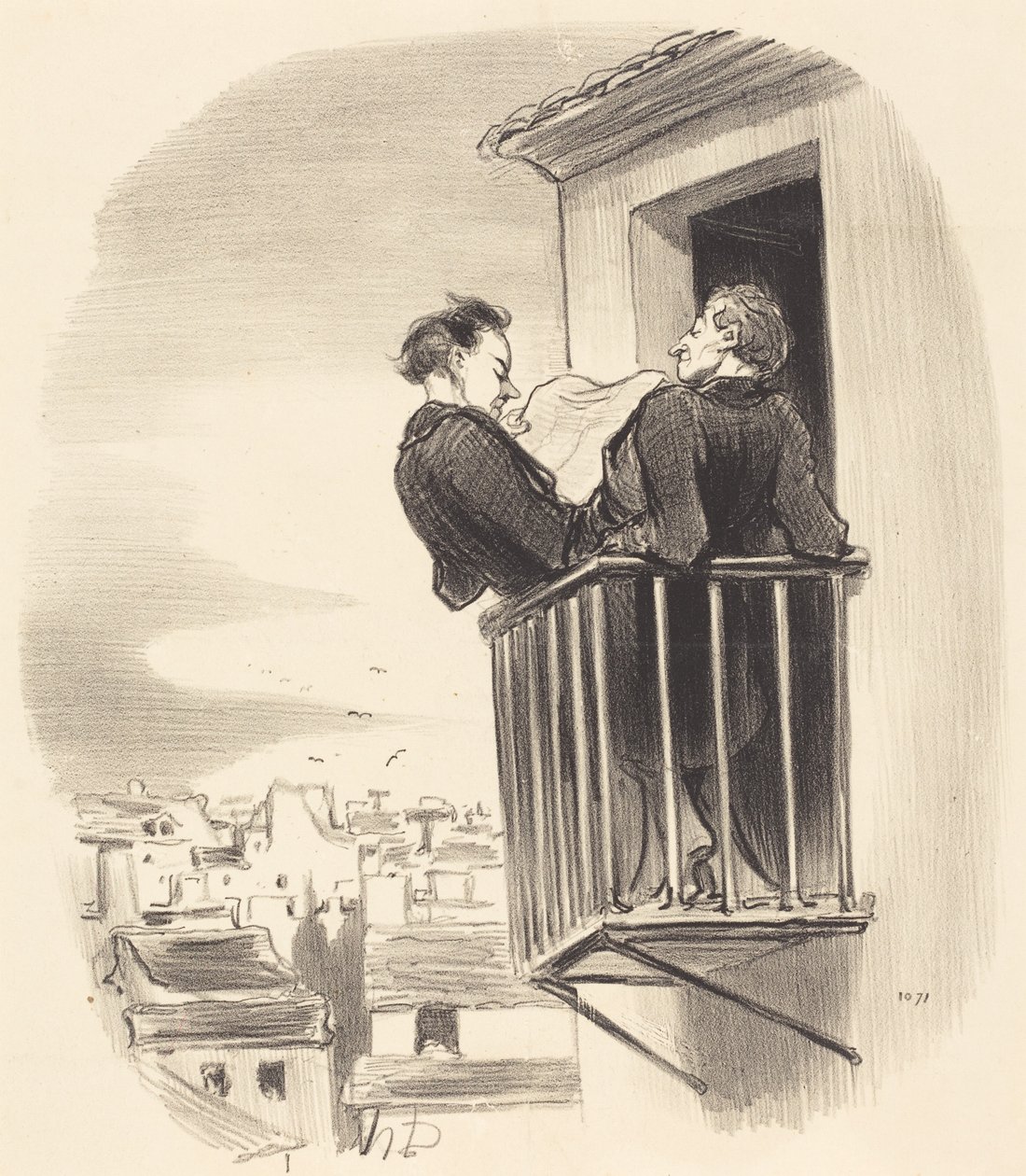 Wie man den spanischen Balkon in Paris versteht von Honoré Daumier