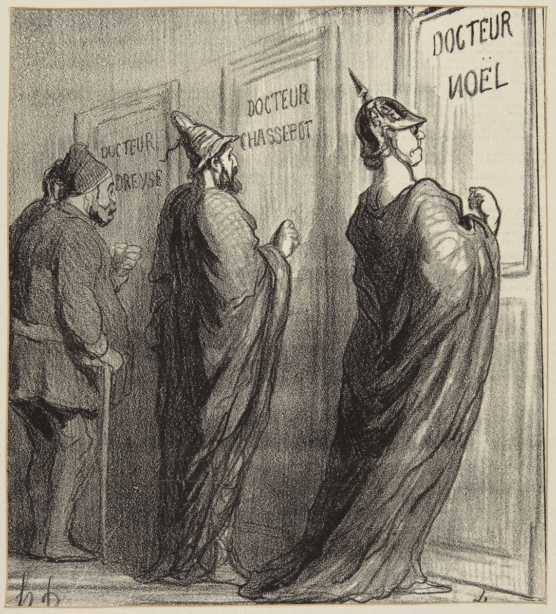 „Nicht kostenlose Beratungen“ von Honoré Daumier