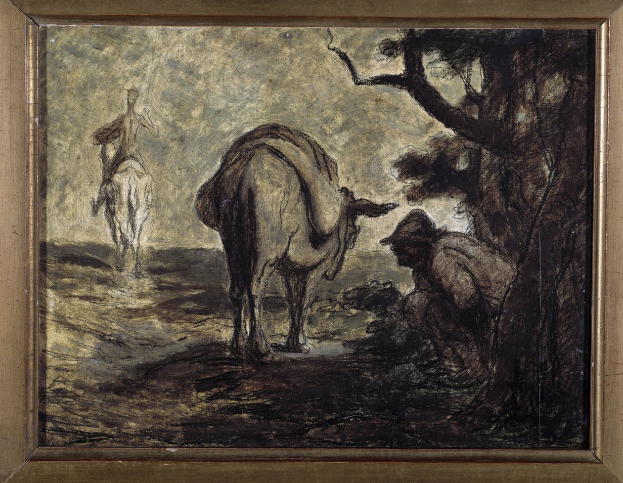 Don Quijote und Sancho Panza. Illustration aus dem Roman von Miguel Cervantes Don Quijote de la Mancha von Honoré Daumier