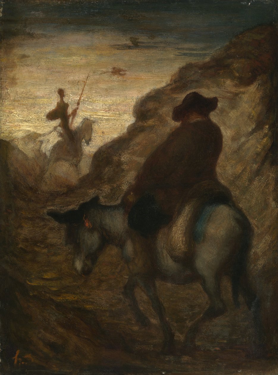 Don Quijote und Sancho Panza, ca. 1864-65 von Honoré Daumier