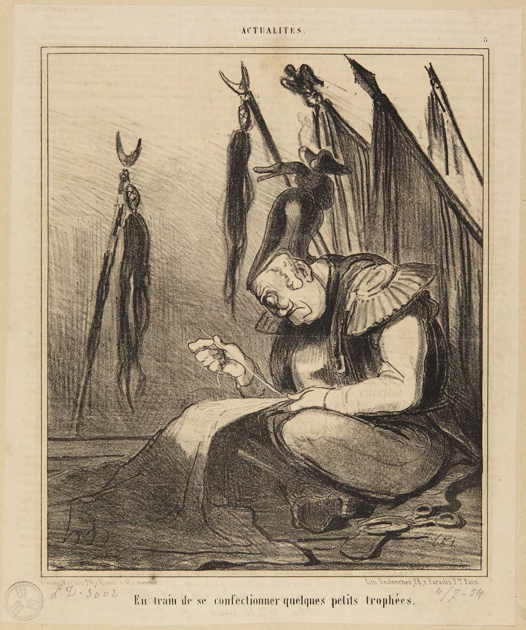 "Beim Anfertigen einiger kleiner Trophäen." von Honoré Daumier
