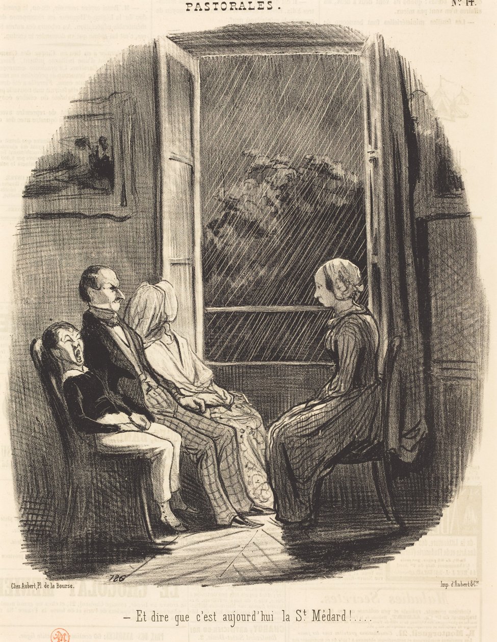 Und zu sagen, dass heute der St.-Médard-Tag ist! von Honoré Daumier