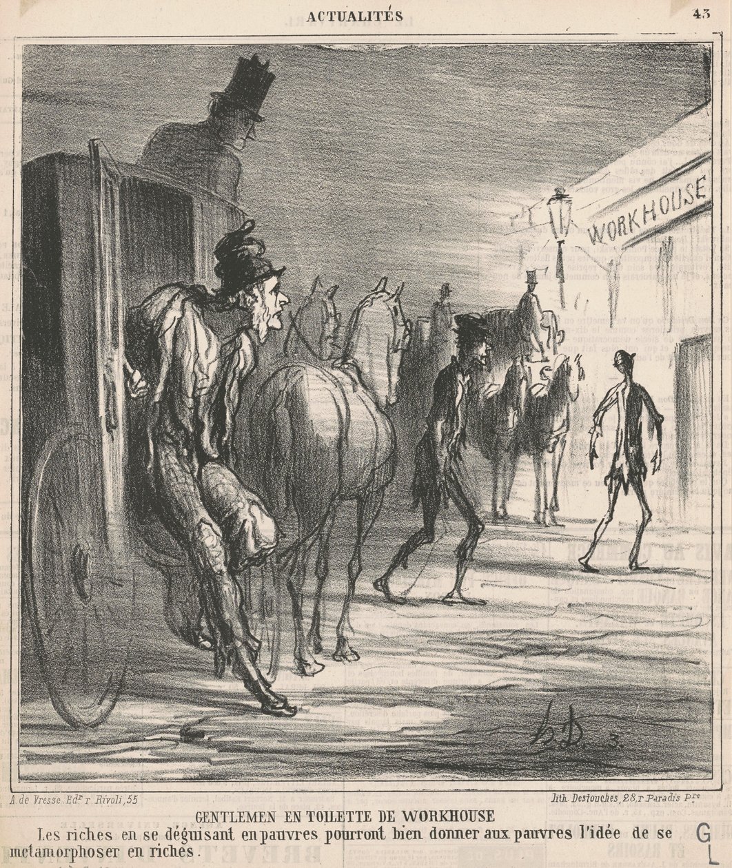 Gentlemen en toilette de workhouse von Honoré Daumier