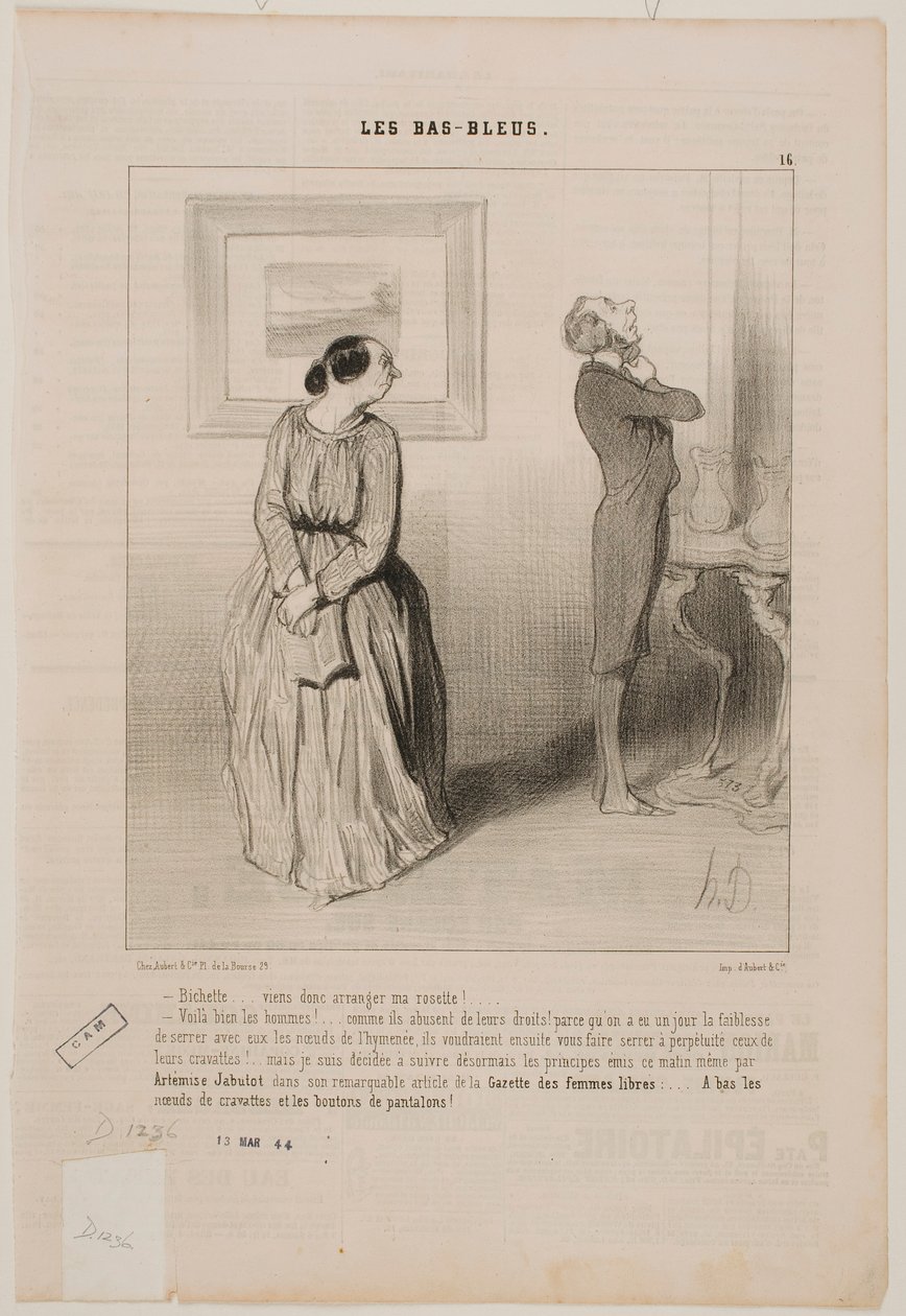 Liebling... komm und richte meine Krawatte!... von Honoré Daumier