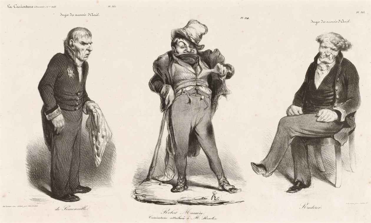 Huguet de Sémonville - Robert Macaire (Thiers) - Comte Roederer von Honoré Daumier