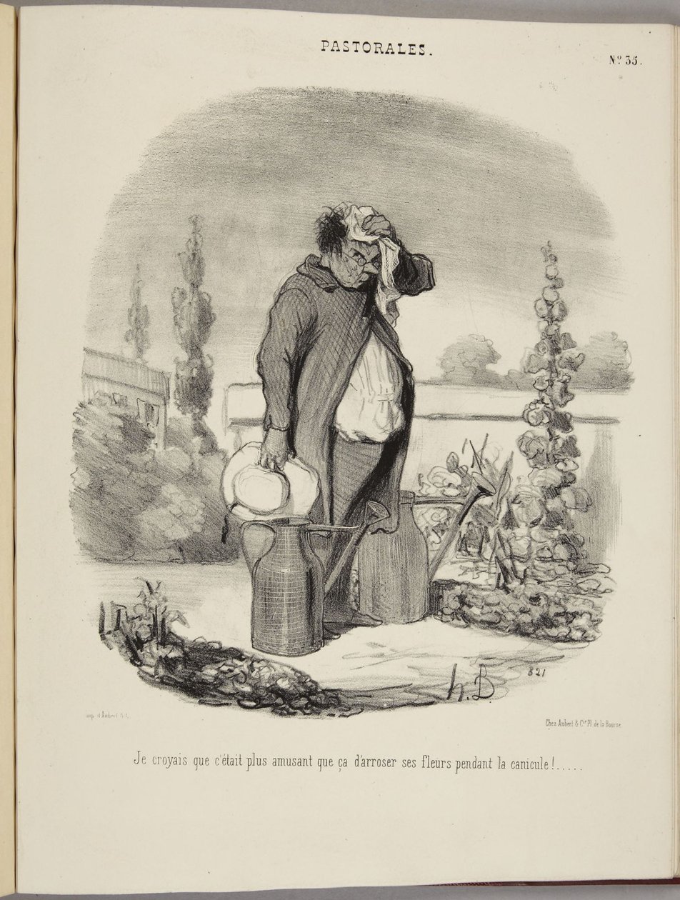 Ich dachte, es wäre lustiger, seine Blumen während der Hitzewelle zu gießen!... von Honoré Daumier