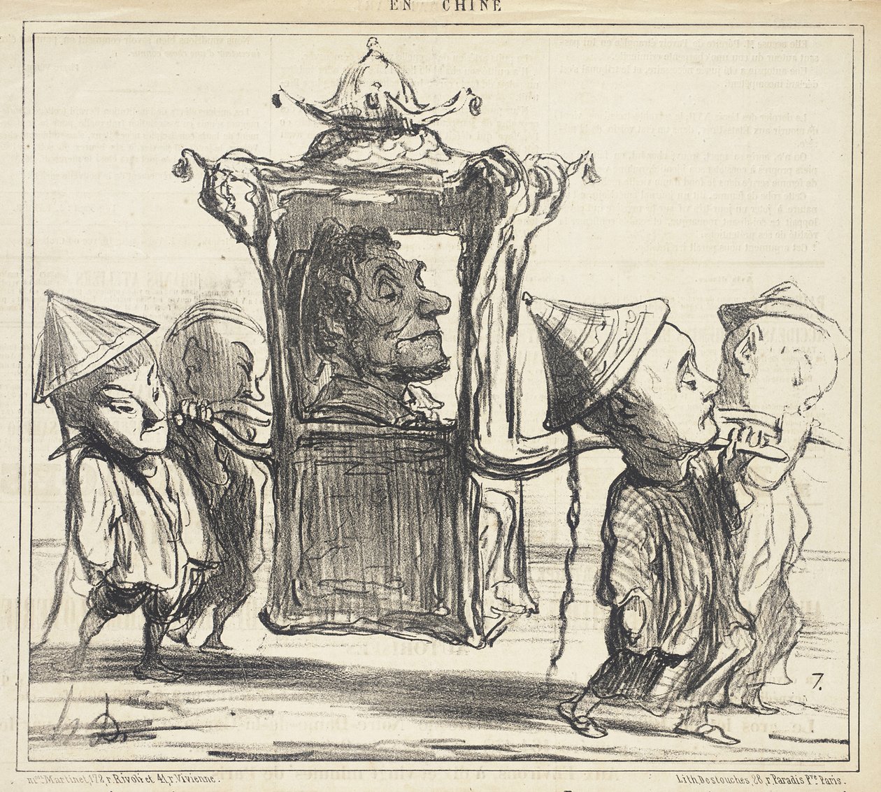 Ich wünschte, ich könnte so durch die Straßen von Brest getragen werden, man würde mich für einen Mandarin halten!... von Honoré Daumier