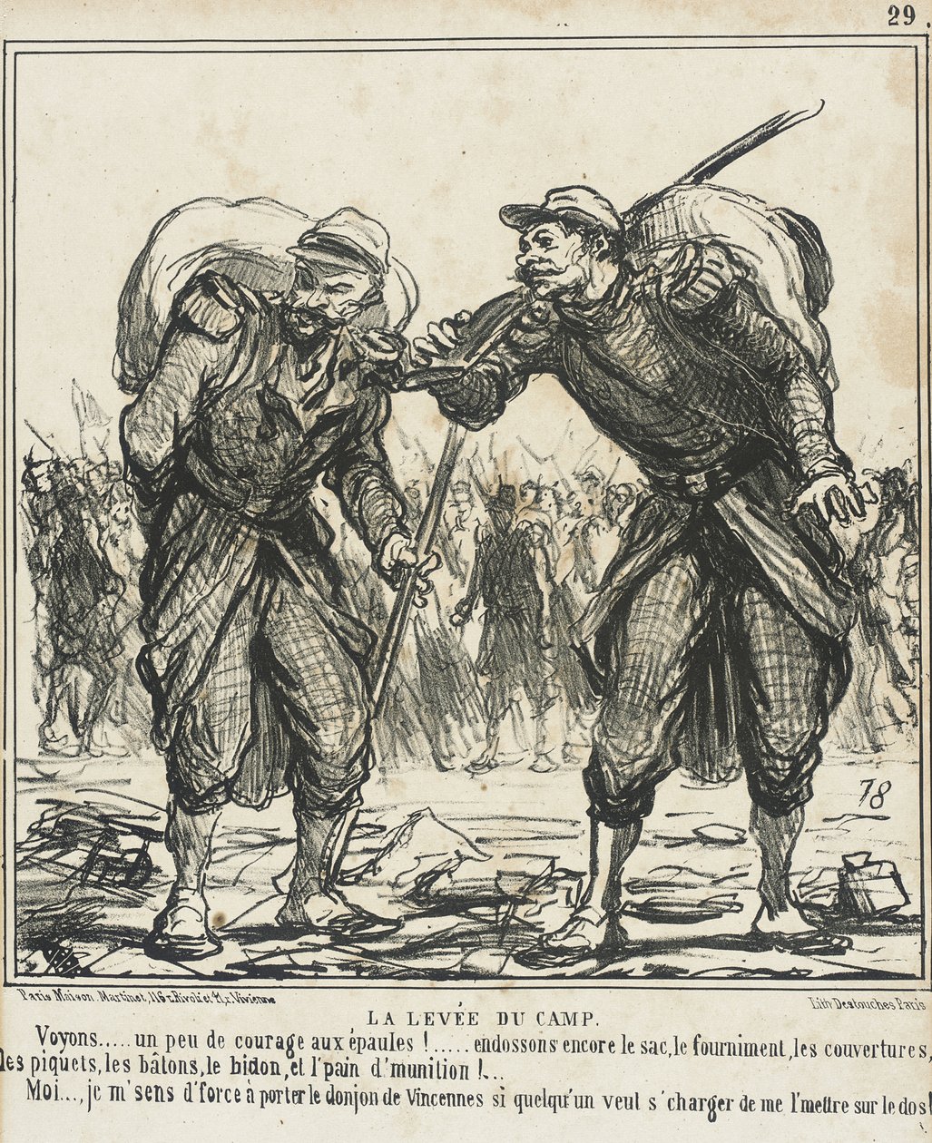 Das Aufbrechen des Lagers von Honoré Daumier