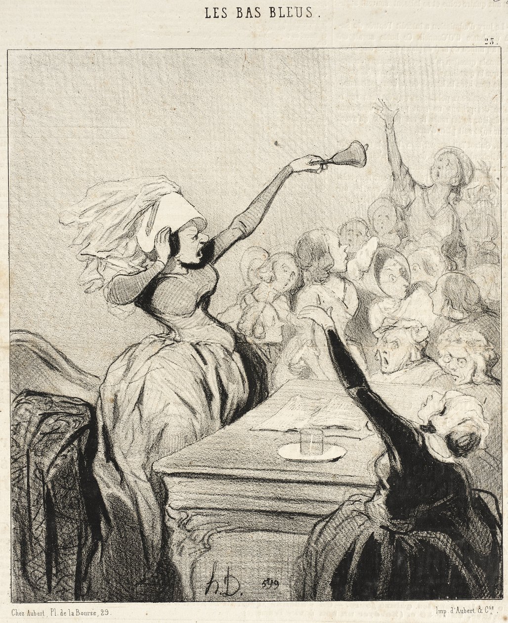 Die Präsidentin schreit aus vollem Hals Mesdames!... von Honoré Daumier
