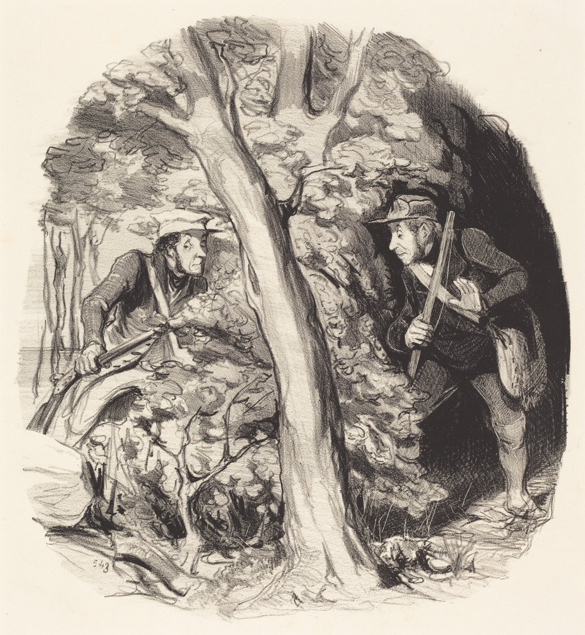 Das Treffen im Wald von Honoré Daumier