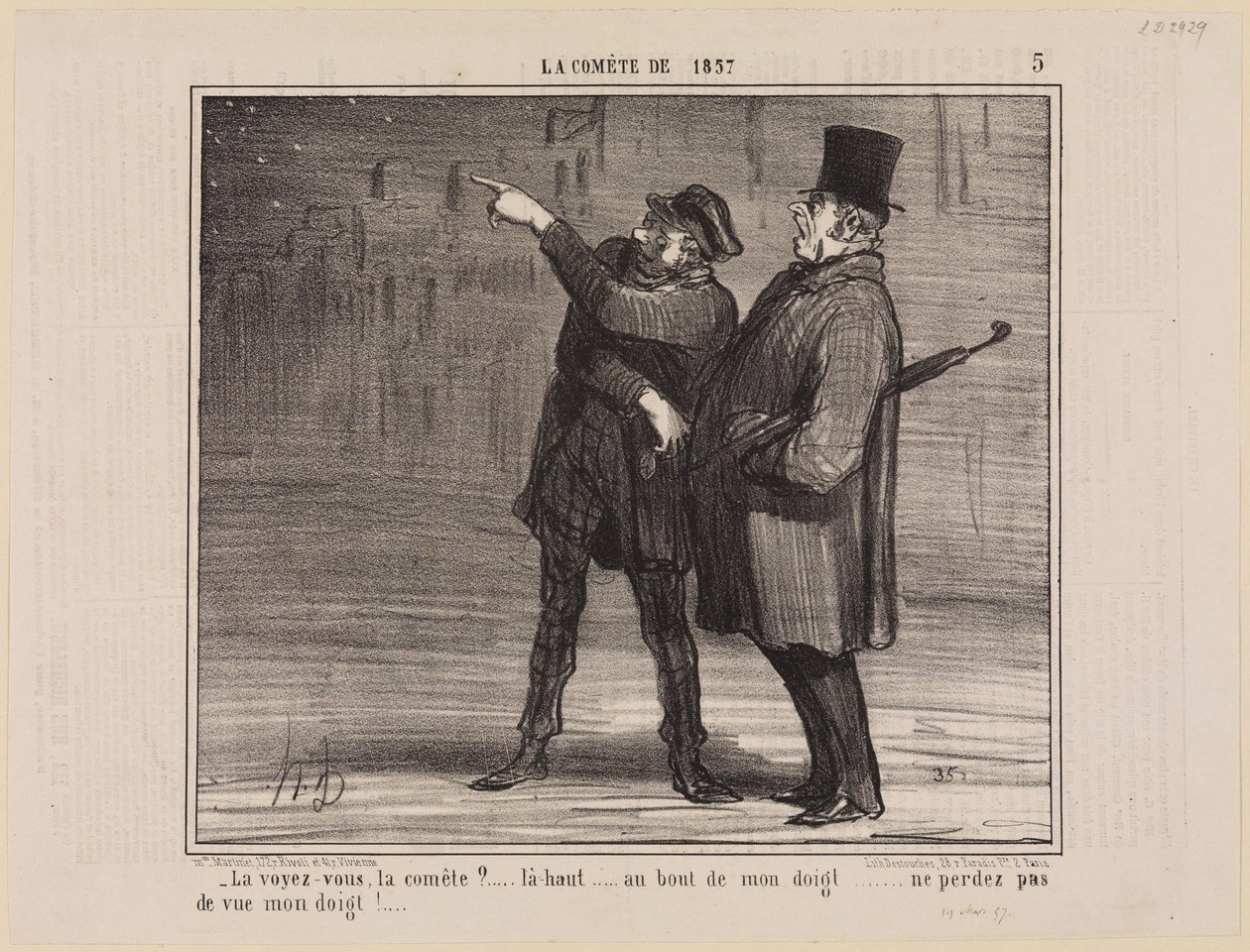 Sehen Sie den Kometen? (Der Komet von 1857, Blatt 5) von Honoré Daumier