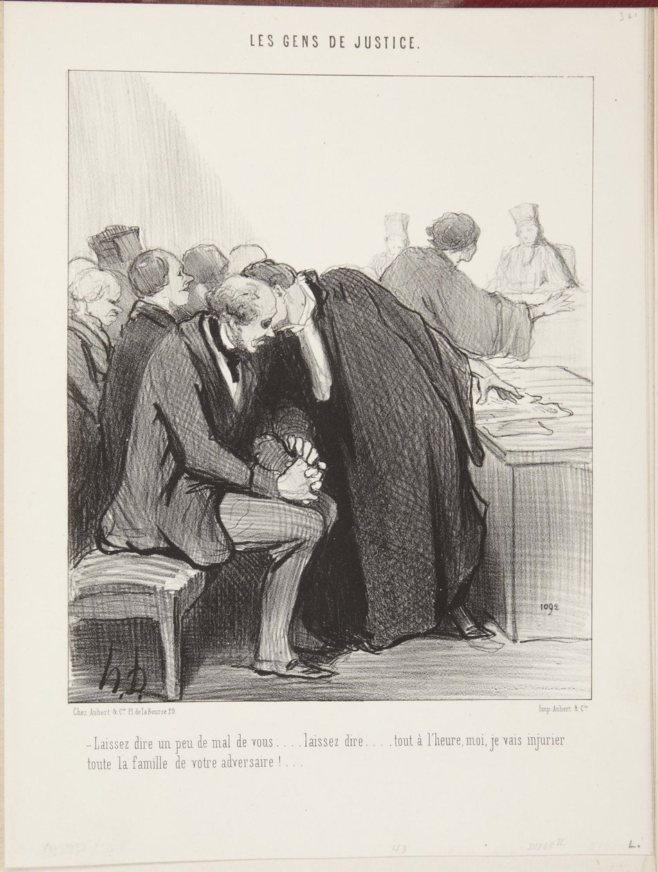 Lassen Sie ein wenig Schlechtes über sich sagen... lassen Sie es sagen... gleich werde ich die ganze Familie Ihres Gegners beschimpfen! von Honoré Daumier