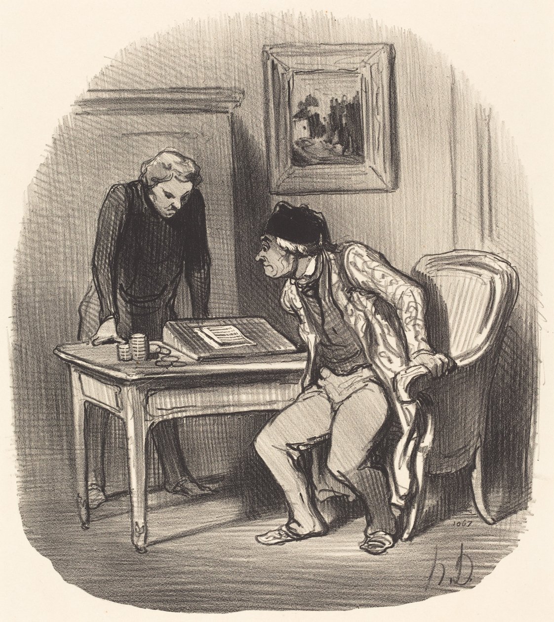 Ist die Rechnung korrekt?... von Honoré Daumier