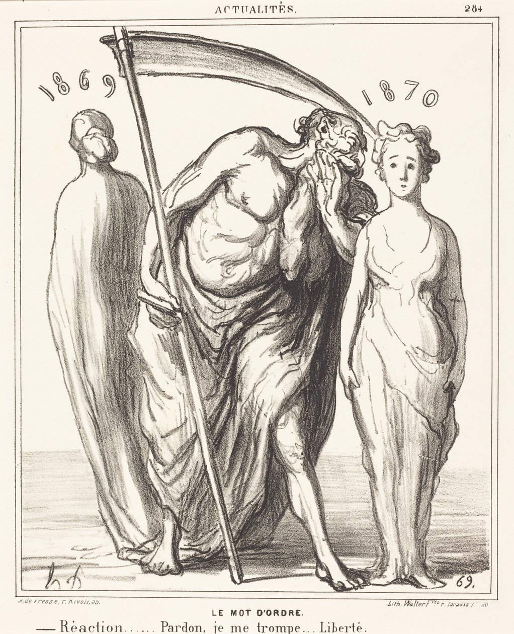 Die Parole: Reaktion ... Verzeihung ... Freiheit von Honoré Daumier