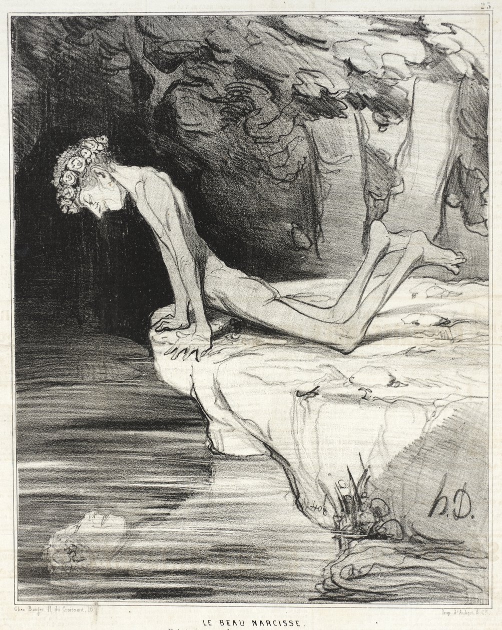 Der schöne Narziss von Honoré Daumier