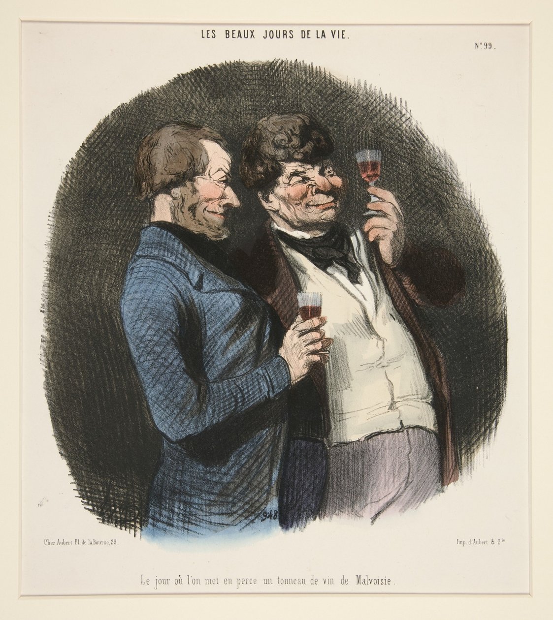 Der Tag, an dem ein Fass Malvasierwein angestochen wird, aus Les Beaux Jours de la Vie von Honoré Daumier