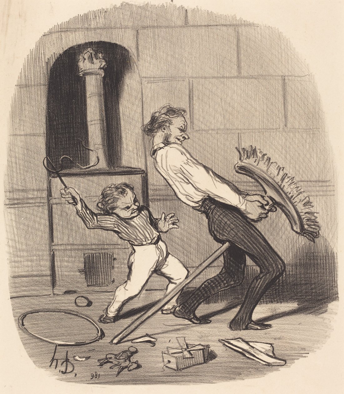 Reitunterricht, Hohe Schule von Honoré Daumier