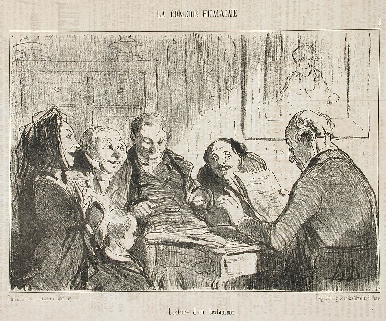 Lesung eines Testaments von Honoré Daumier