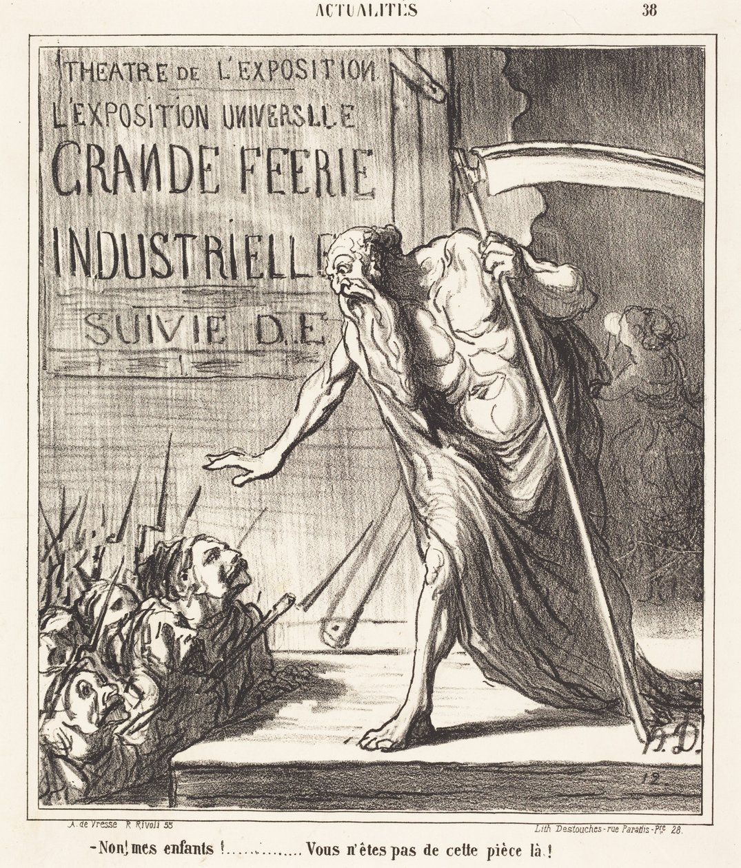 Nein ... Sie gehören nicht zu diesem Stück! von Honoré Daumier
