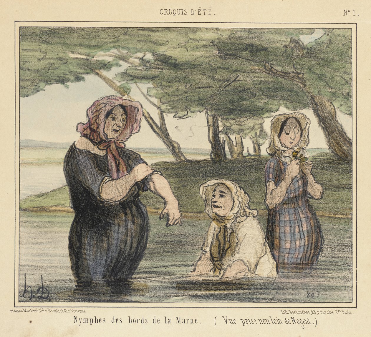 Nymphen an den Ufern der Marne von Honoré Daumier