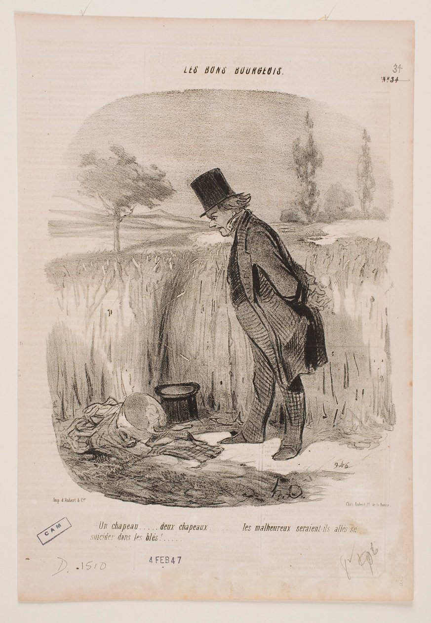 Ein Hut... Zwei Hüte... von Honoré Daumier