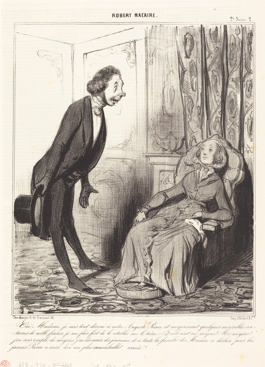 Ja, Madame, ich bin ganz unserem... Prinzen... ergeben von Honoré Daumier