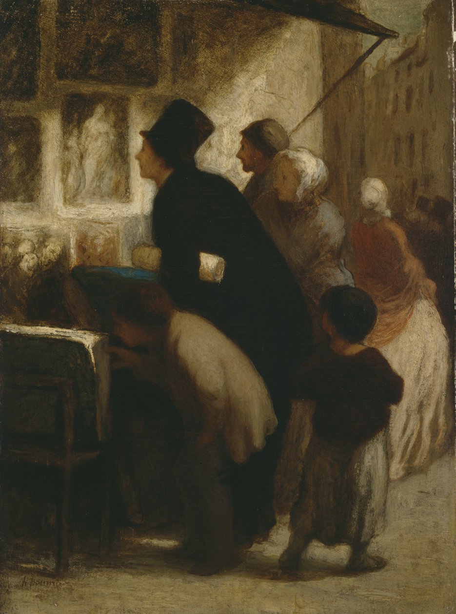 Vor dem Laden des Druckverkäufers, ca. 1860-1863 von Honoré Daumier