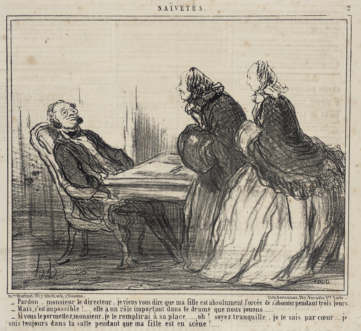 Entschuldigung, Herr Direktor... von Honoré Daumier