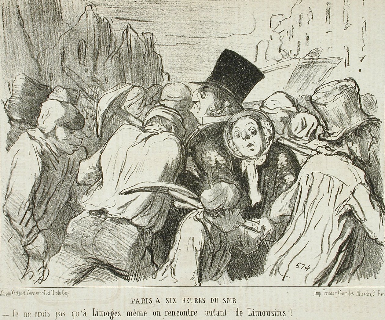 Paris um sechs Uhr abends von Honoré Daumier