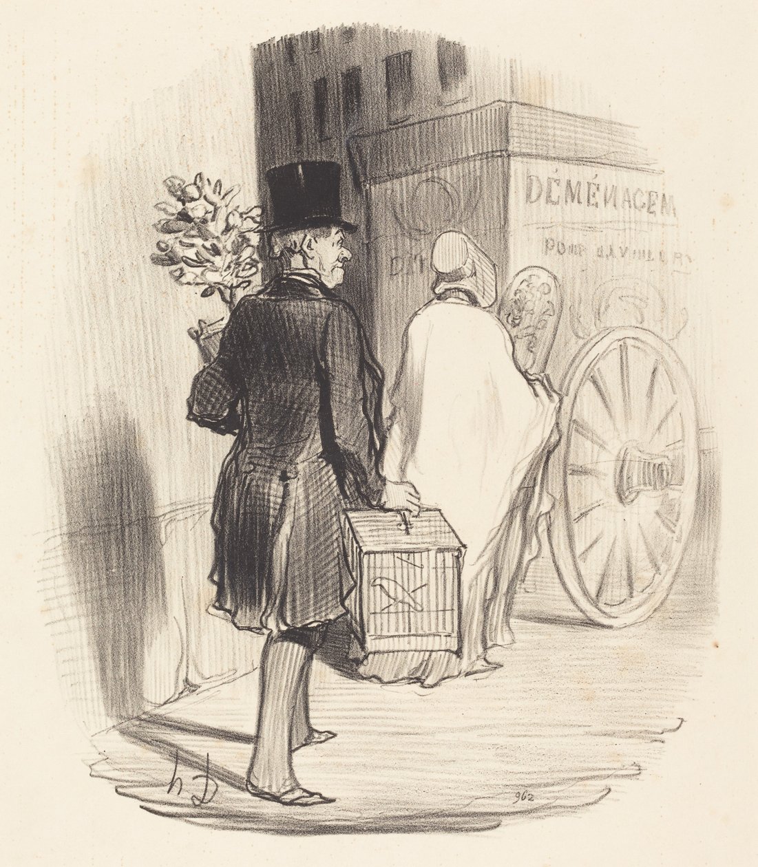 Pariser transportiert in ein anderes Viertel... von Honoré Daumier