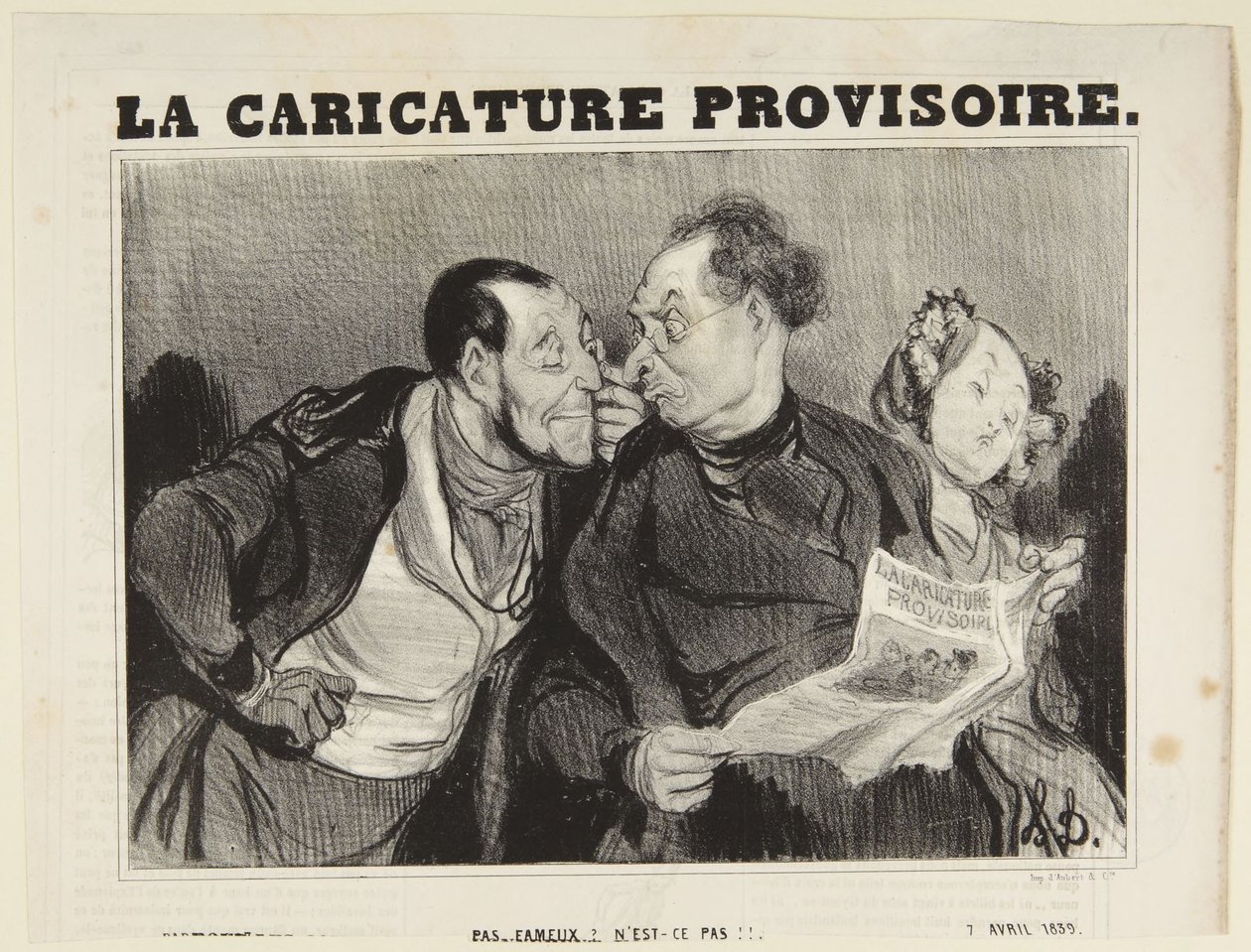 ...Nicht gerade großartig? Finden Sie nicht!, aus der Serie Types Parisiens aus La Caricature Provisoire von Honoré Daumier