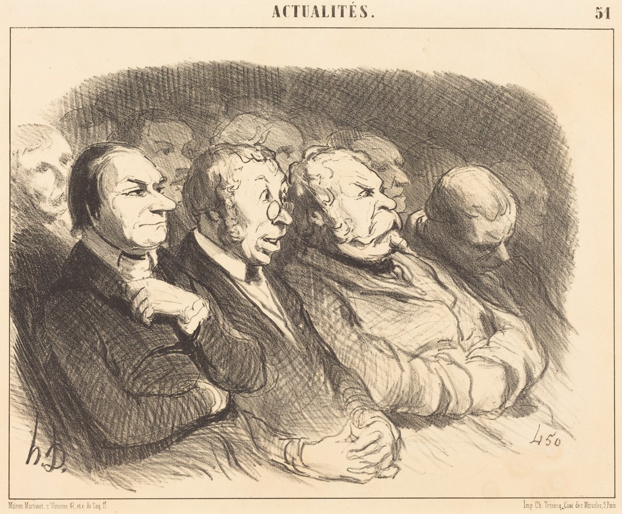 Physiognomien von Zuschauern der Porte St.-Martin... von Honoré Daumier