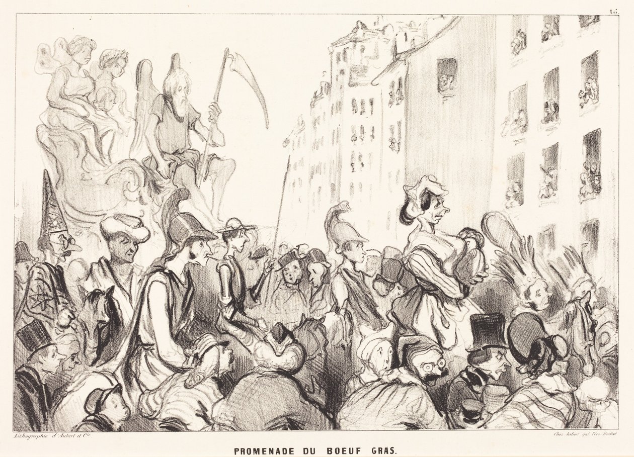 Promenade des fetten Ochsen von Honoré Daumier