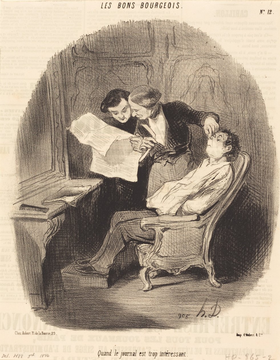 Wenn die Zeitung zu interessant ist von Honoré Daumier