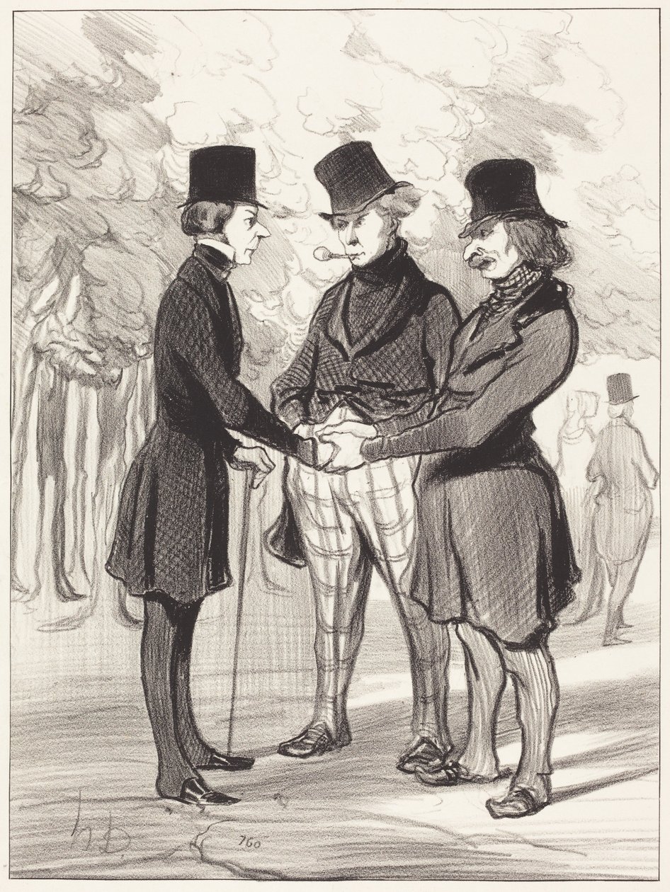 Was für eine glückliche Begegnung!... Das ist... von Honoré Daumier