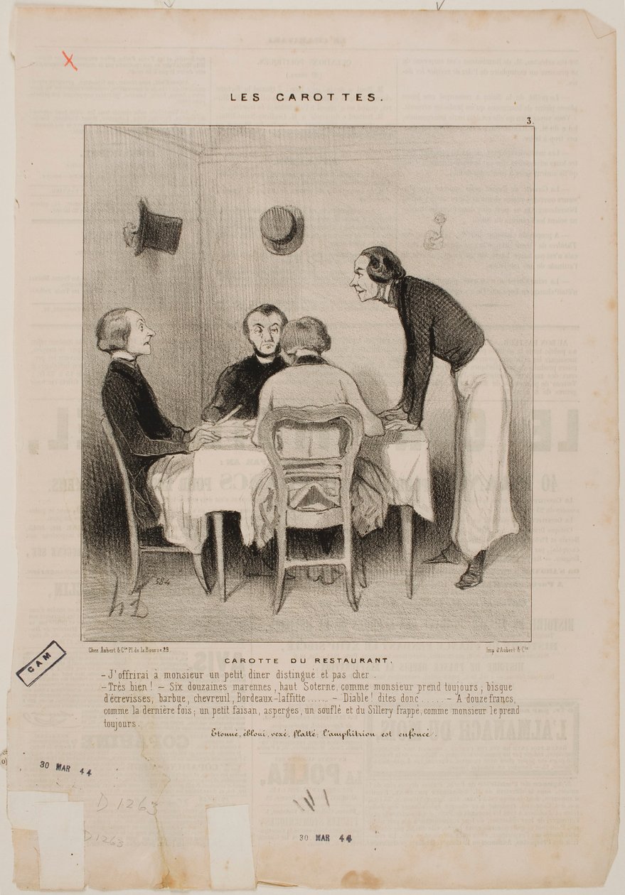 Restaurant Schwindel von Honoré Daumier