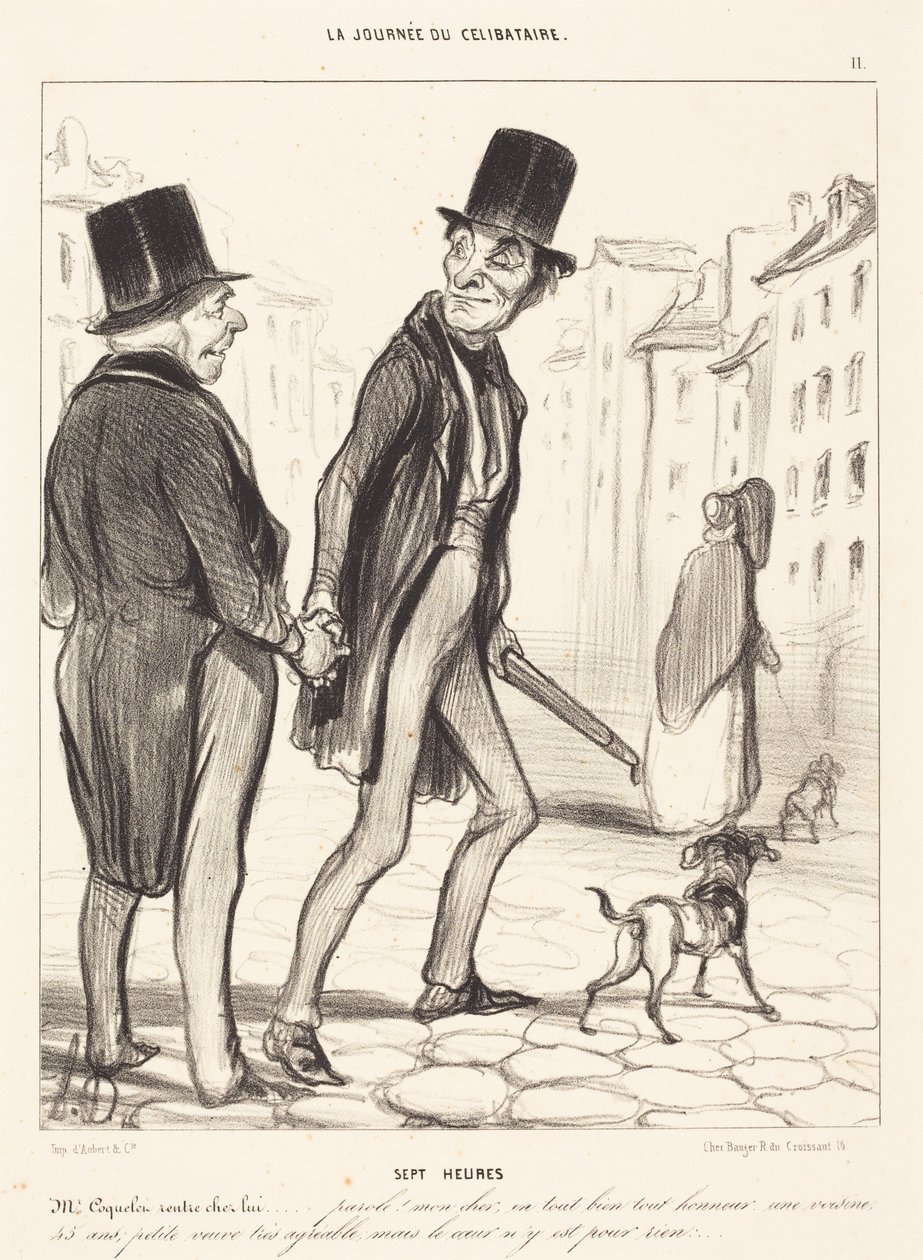 Sieben Uhr von Honoré Daumier