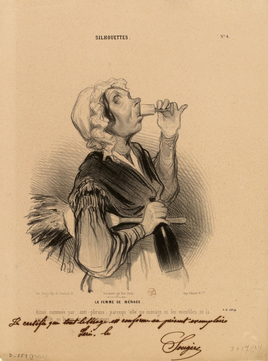 Silhouetten Nr. 4: Die Putzfrau. - So durch Antiphrase genannt... von Honoré Daumier