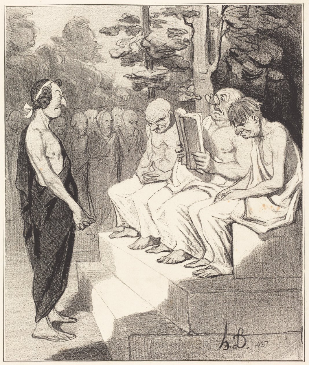 Telemachus wird von den Weisen befragt von Honoré Daumier