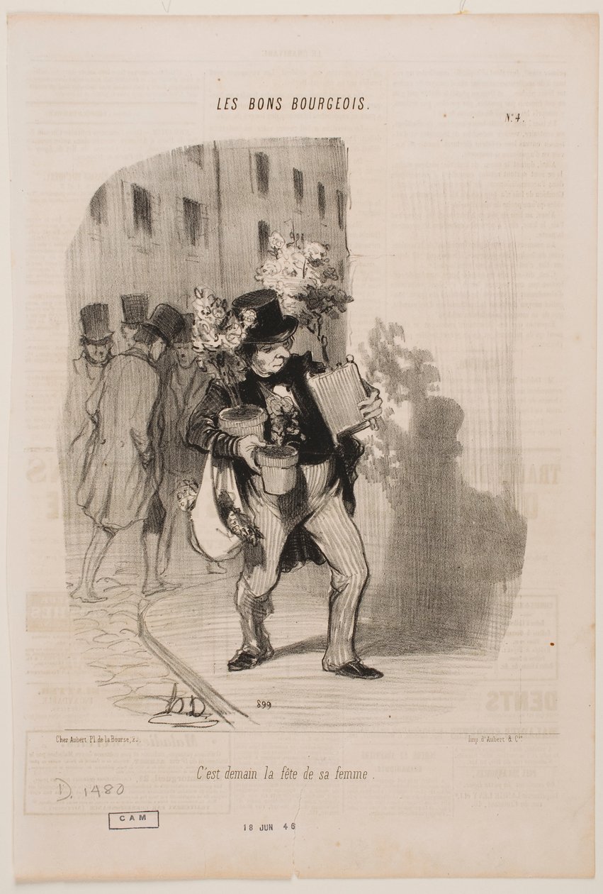 Morgen ist der Geburtstag seiner Frau von Honoré Daumier