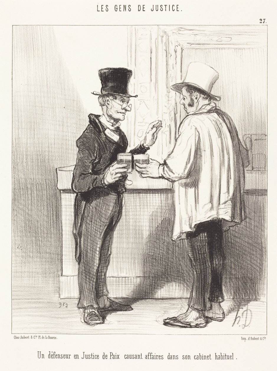 Ein Verteidiger... plaudert... in seinem üblichen Büro von Honoré Daumier
