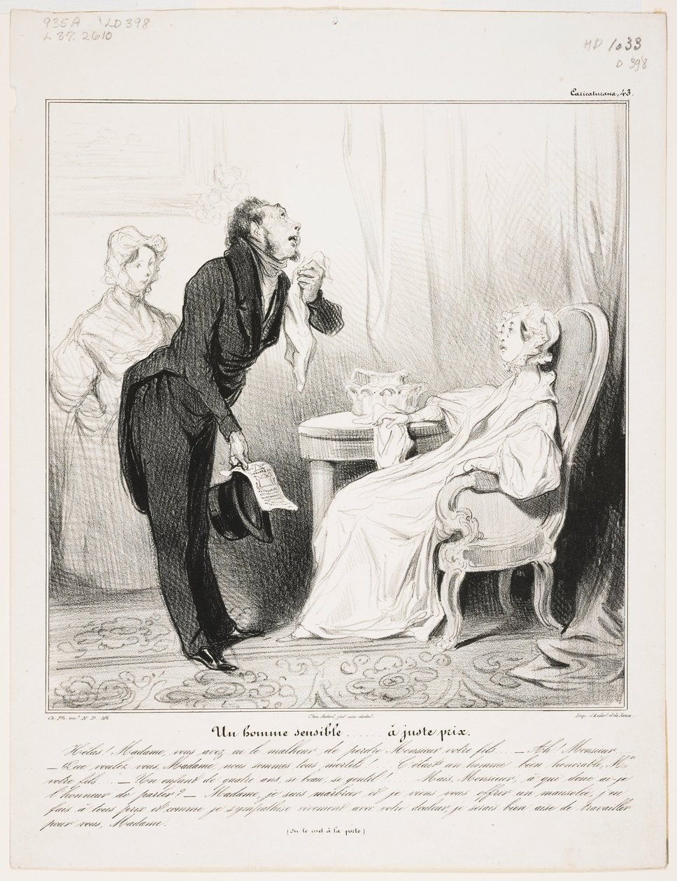 Ein empfindsamer Mann (Caricaturana 43) von Honoré Daumier